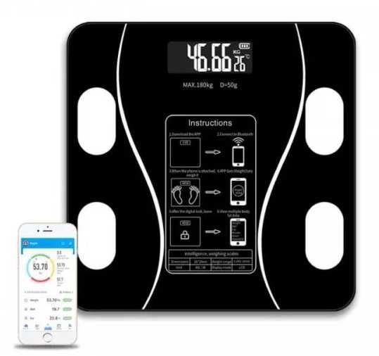 Cantar Corporal Ecran Digital  Bluetooth Termometru Acumulator