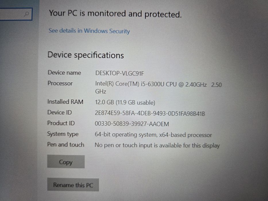 Lenovo T470 (i5, 12Gb RAM, SSD 256 Gb)