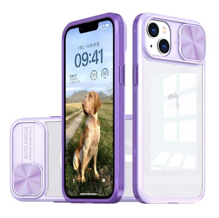 Husa Premium transparenta cu protectie metalica pt. iPhone 14 / 14 Pro