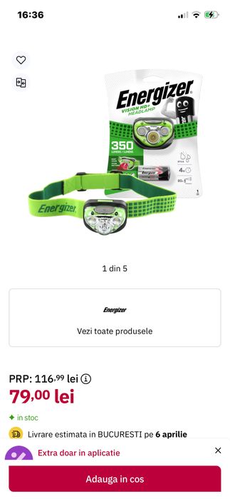 Lanterna cap frontala Energizer