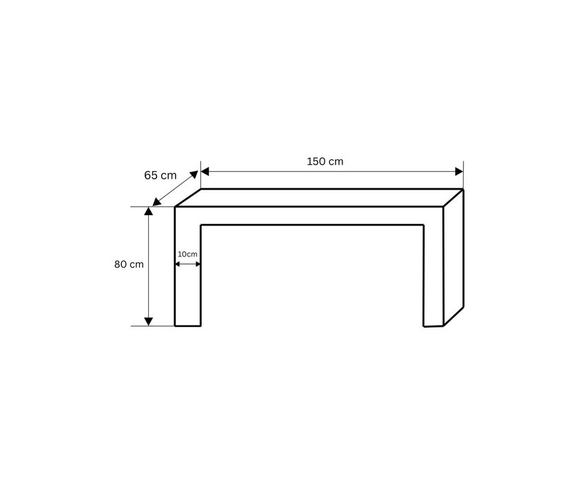 Masă din beton și piatră naturală