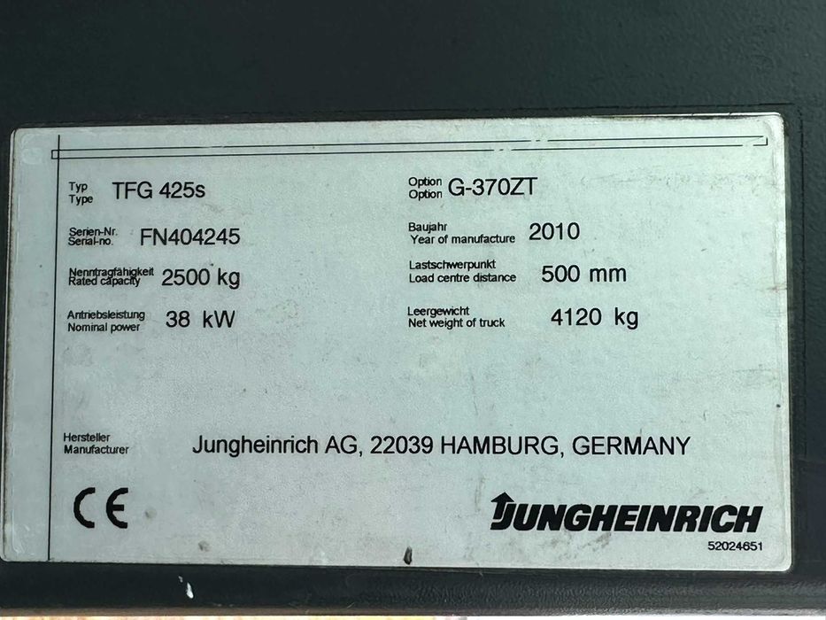 Dezmembrez stivuitor JUNGHEINRICH cu motor pe gas/ GPL