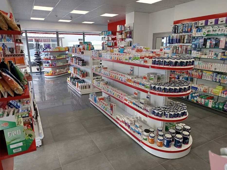 Търговско оборудване за дрогерия, аптека, био магазин, Метални Стелажи