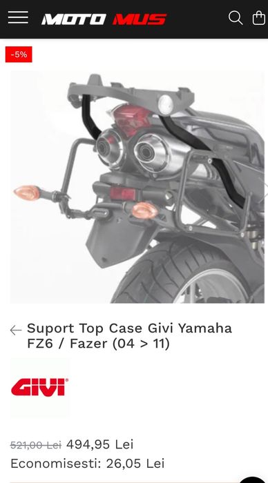 Suport Topcase Yamaha FZ6