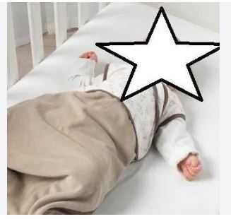 Sac de DORMIT IARNA pt BEBE, Ikea, beige-alb, 0-6, NOU, FARA ETICHETA