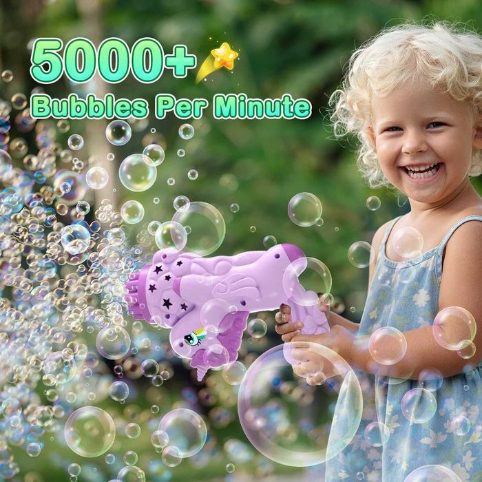 VATOS 4 броя Пистолети за мехурчета за деца, светлини и разтвор
