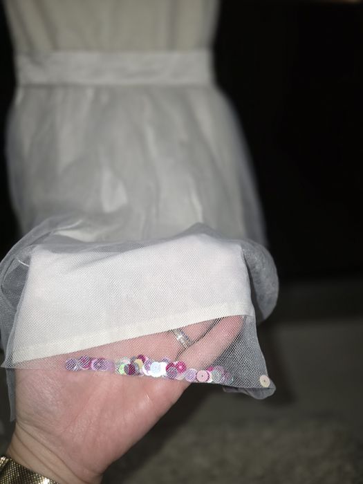 Rochie alba,cu paiete 122