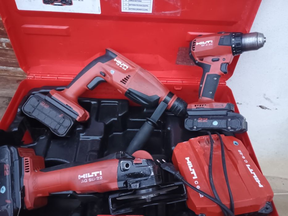 Set hilti nuron. Flex ag 5d, filetanta s4 și rotopercutor te2 ,