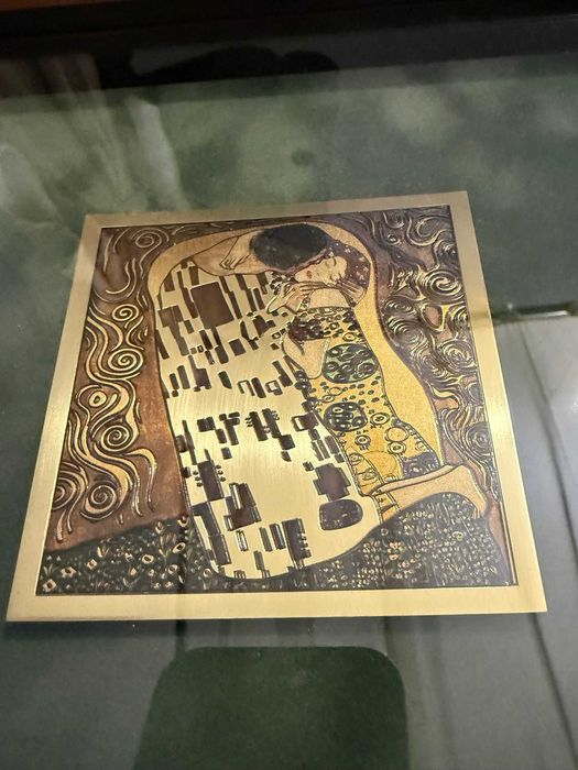Tablou de Lux "Sarutul" Gustav Klimt- gravura alama