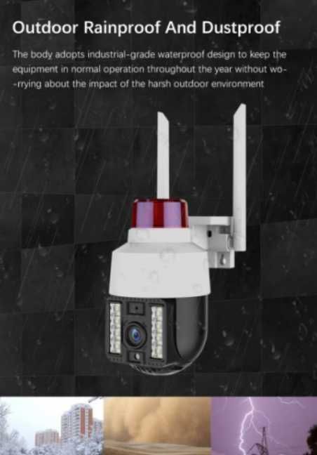 Бебефон 360° AutoTracking WiFi Видеонаблюдение PIR Сензор Движение Водонепромокаема ULTRA FHD 8MP H.265X PTZ 5хZoom Следяща Камера PIR Цветна Нощем