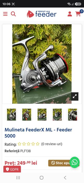 NOU Mulineta FeederX ML 5000 + Lanseta FeederX Carp Method Feeder 3.3