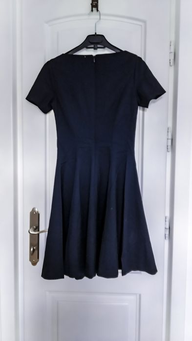 Rochie eleganta midi H&M office/ de ocazie seara bleumarin 34/ XS