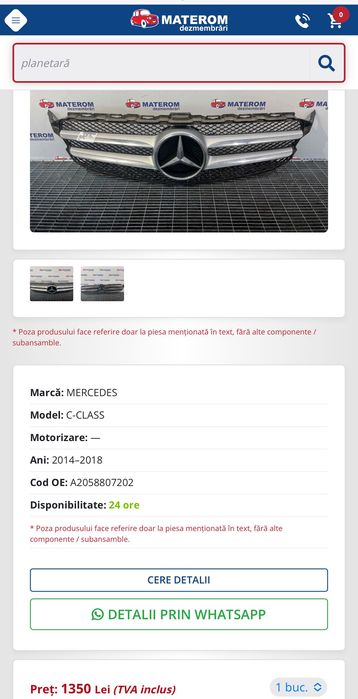 Grila Mercedes C Class