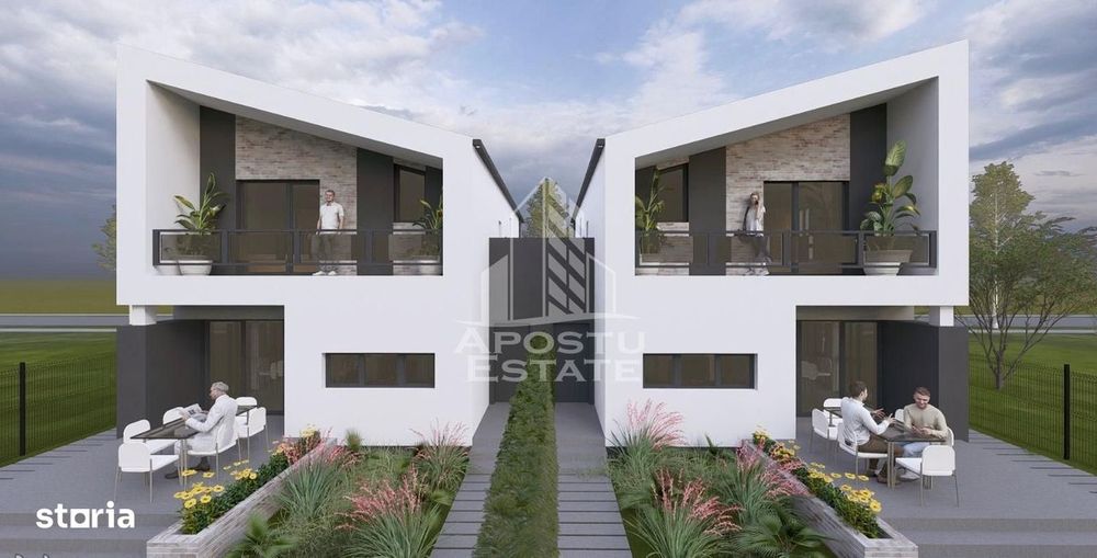 Duplex de vanzare despartit prin camera tehnica in Ghiroda