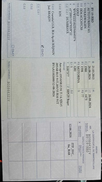 Vând golf 6 1.6 diesel 2013 automat