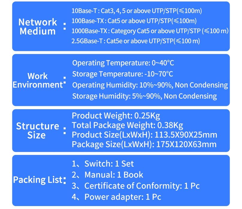 Switch 4x 2.5Gbps RJ 2x 10Gbps SFP