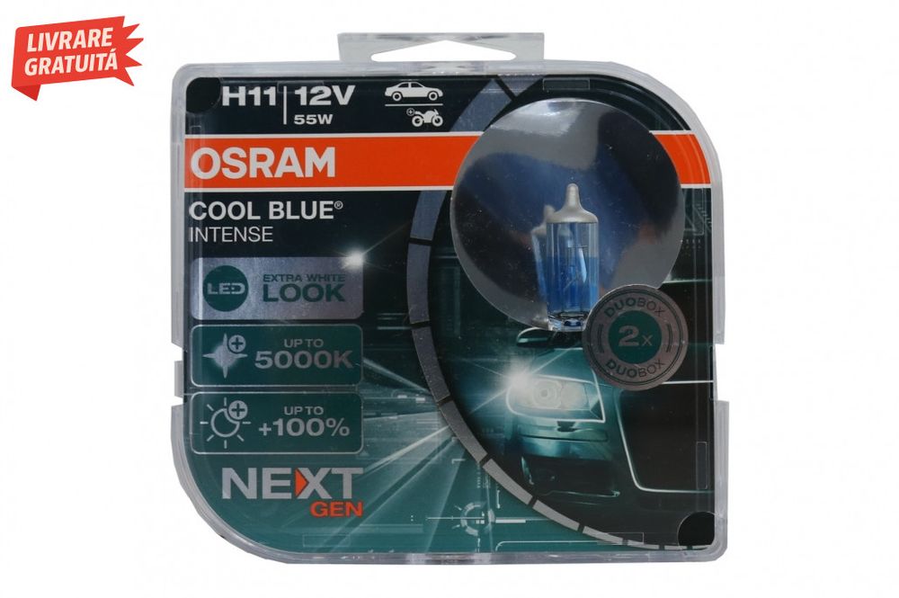 Set 2 Becuri Auto-Moto Halogen NEXT GEN Osram Cool Blue Intense H11 64