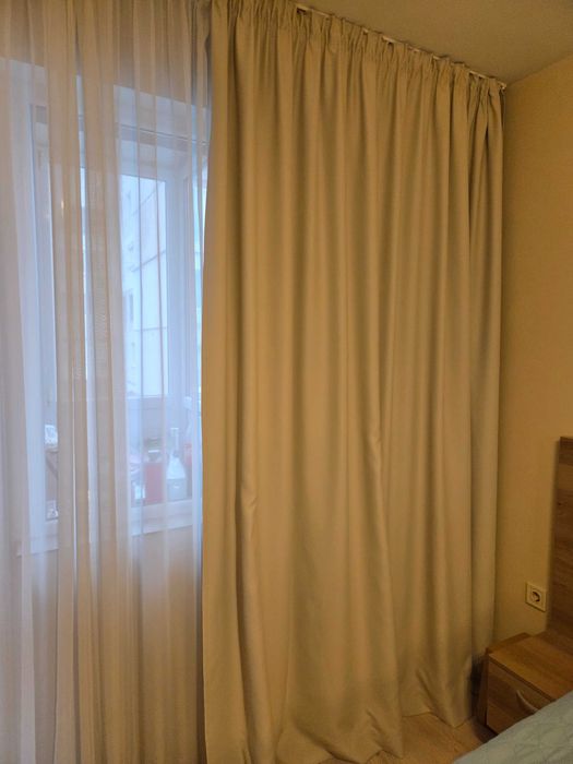 Завеси плътни светло зелени