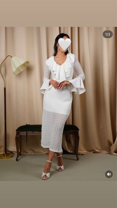 Белое элегантное платье