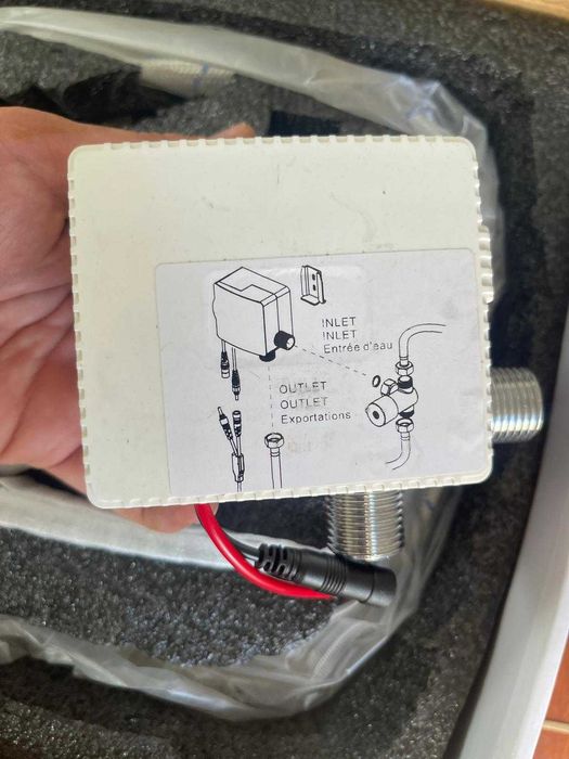 Robinet automat cu senzor infraroșu, robinet fără contact cu supapă de amestec pentru apă caldă și rece, pentru bucătărie și baie, cromat