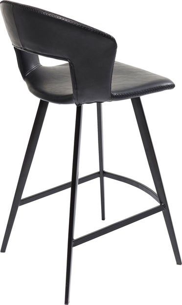 Scaun de bar în stil retro, cu spătar deschis, din piele PU