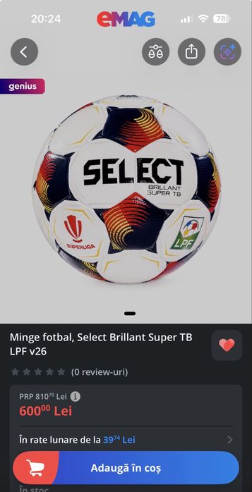 Minge originala Select oficiala Superliga LPF