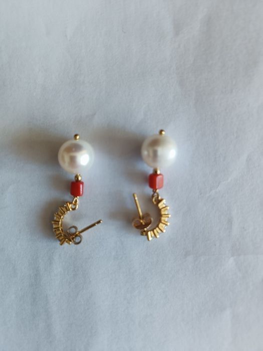 Cercei argint 925 suflați cu aur