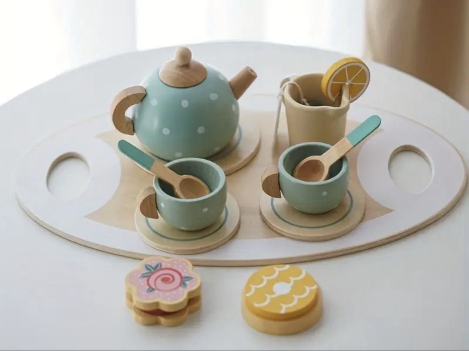 Дървен сет за чай  и кафе машина