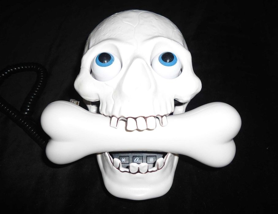 Telefon fix cap de mort craniu skull schelet
