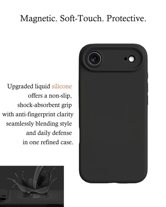 Husă iPhone 17 Pro Max Silicon Lichid MagSafe – Neagră