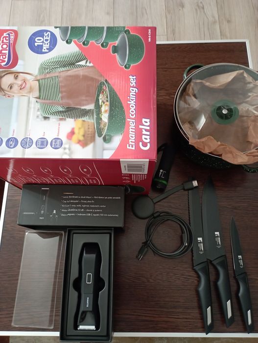 Mașină de tuns și bărbierit ,set de oale și cuțite, Google Chrome craf