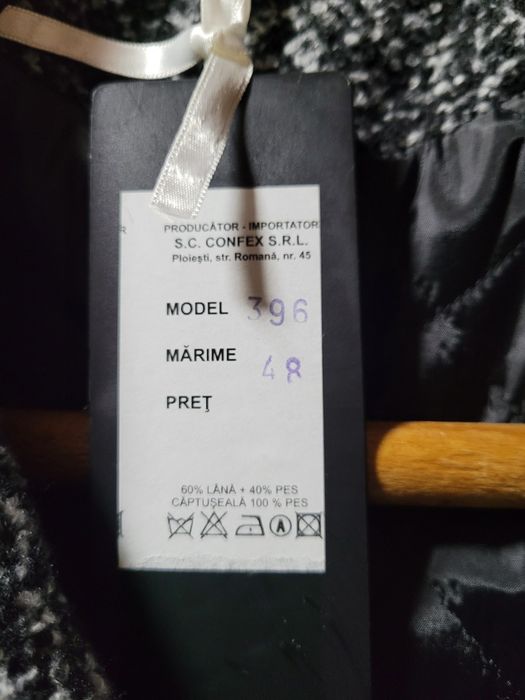 Palton stofă cu glugă