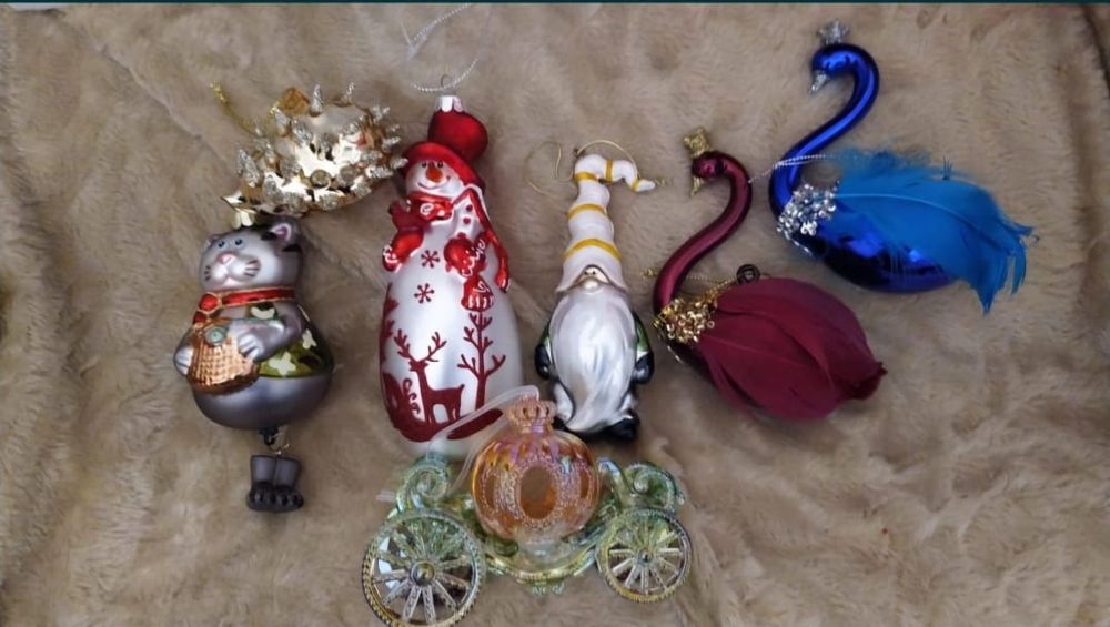 Ёлочные игрушки-бусы стекло