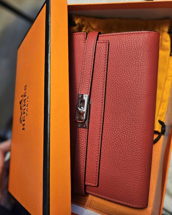 Portofel Kelly (  Kelly Wallet) rosu, piele naturala togo