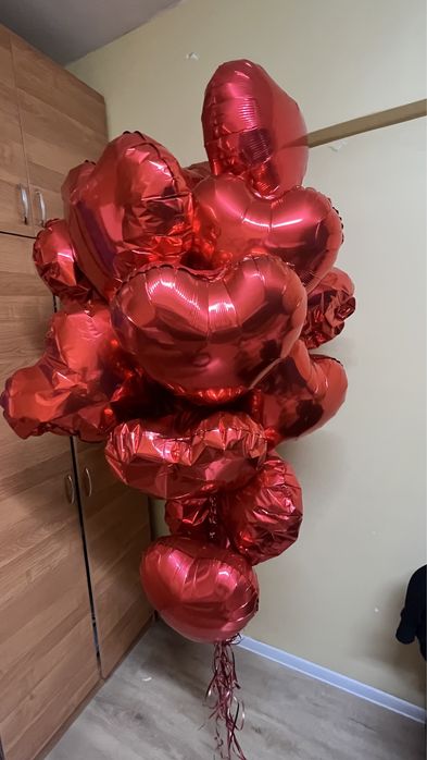 18 штук шарики сердце гелии