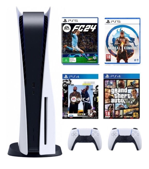 PlayStation 5 ,2 Джойстик ,4 игры