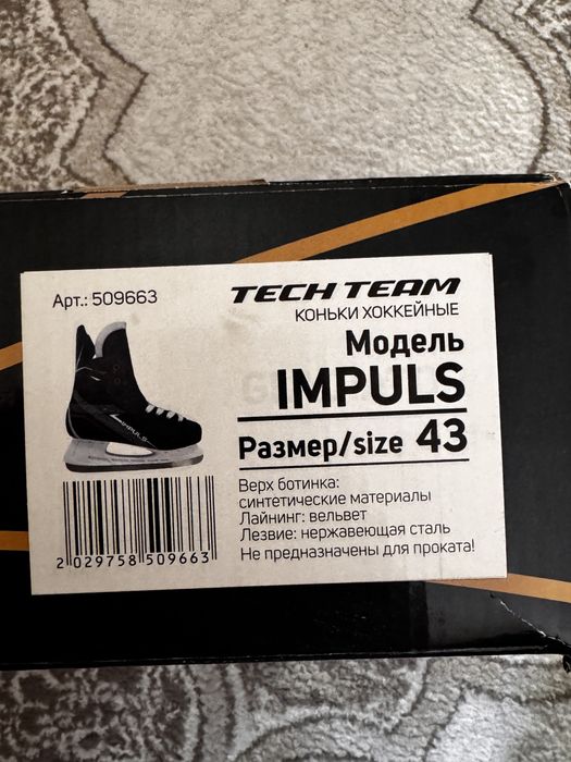 Хокейные коньки tech team impuls 43