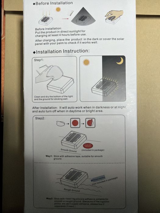 Set 4 lampi solare LED pentru exterior - 50 lumeni, warm white 3000k, IP68