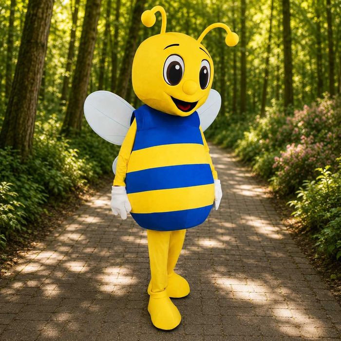 Costum Mascota Albina pentru Adulti, Mascota Profesionala Albinuta, Costum Mascota Handmade pentru Evenimente si Petreceri