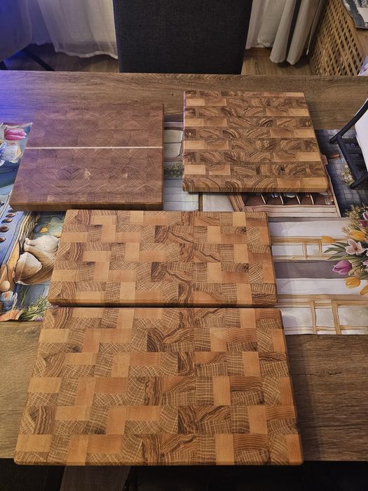 Tocator stejar end grain masiv ~4cm | handmade | butcher block premium