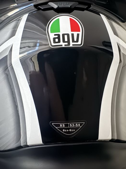 AGV K5 S full-face sport helmet in the "Tempest Black/Silver" graphic scheme