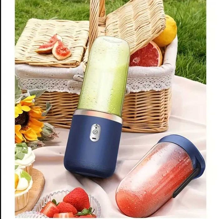 Mini Blender portabil 21000 rpm, 400ml, set cu 2 cani de calatorie