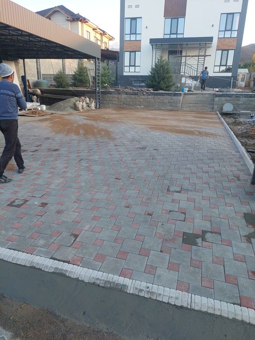 Укладка бурсчатка, Укладка плитки.