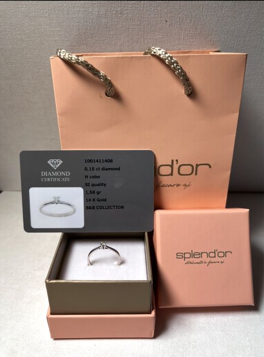 Inel logodna cu diamant masura 58