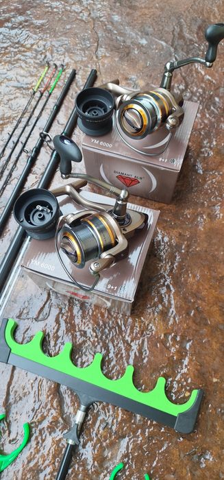 Set Complet Pescuit la Feeder,2 Lansete,2 Mulinete,Senzori,Geanta