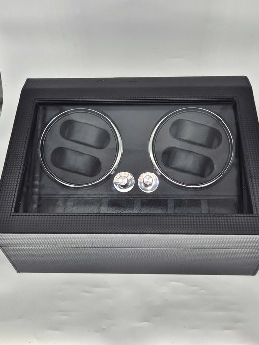 Cutie Watch Winder ANWBROAD 4+6, Motor Mabuchi Silențios, Carbon Fiber - Grad FB