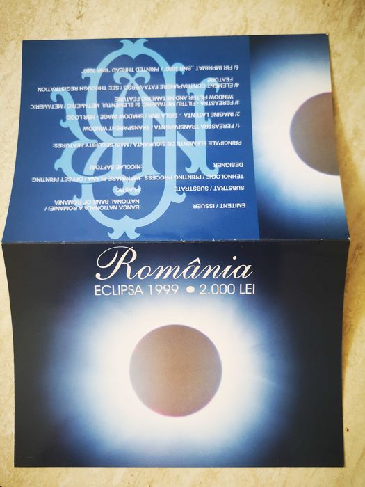 Bancnotă aniversara eclipsa 1999