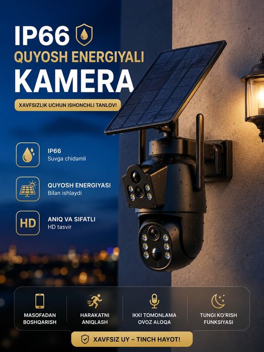Quyosh paneli WiFi IP kamera 360 PTZ Solar camera