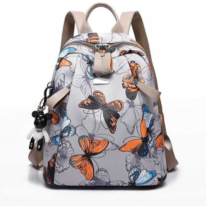 Дамска раница Butterflies, сива