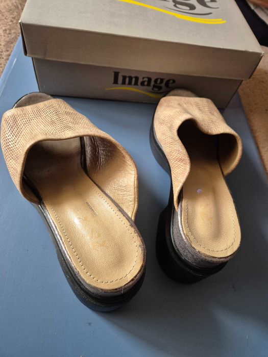 Saboți pentru damă, realizați din piele naturală, marime 40